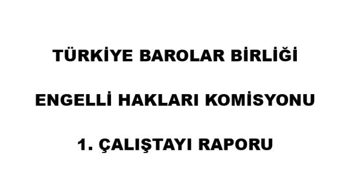 TÜRKİYE BAROLAR BİRLİĞİ ENGELLİ HAKLARI KOMİSYONU 1. ÇALIŞTAYI RAPORU